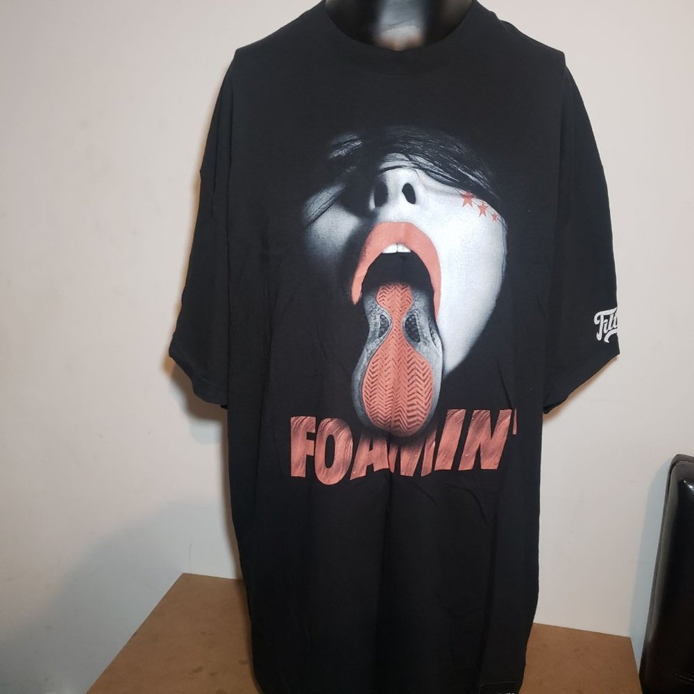 NEW Rare Filthy Dripped Nike Foamposite/Foams Tee-Mens XXL-Black/Red/White-grail